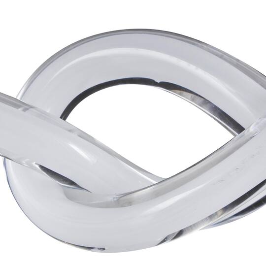 8.3" Black & White Glass Handmade Knot Sculptures, 2ct.